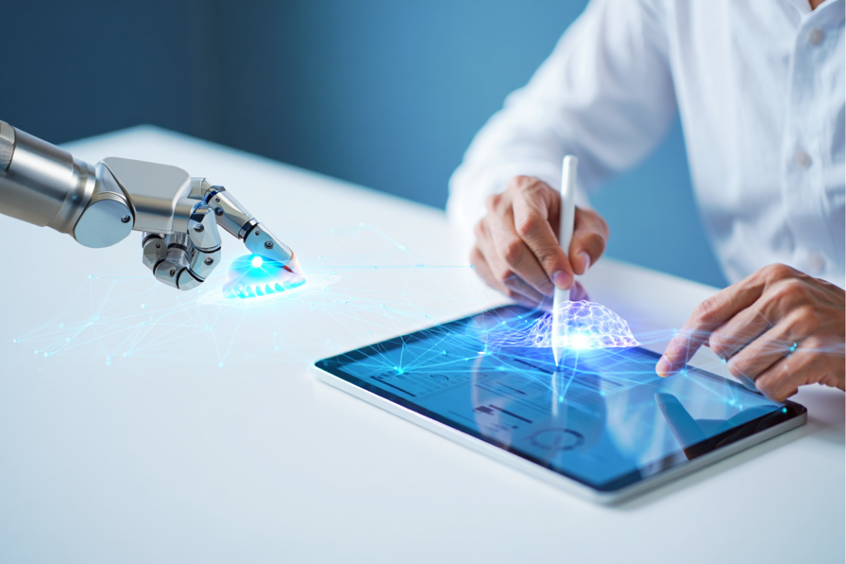 Human Using Smart Tools AI Tools - Enhancing Smart Workflows and Productivity